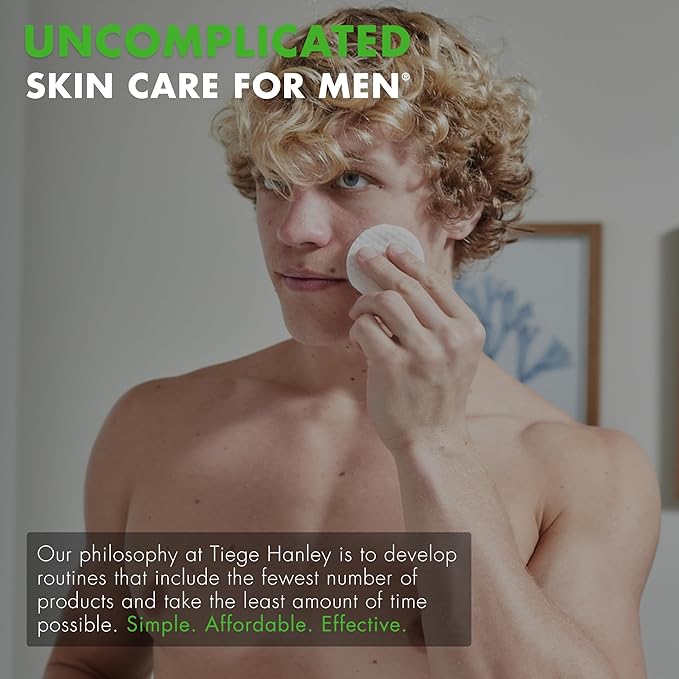 Tiege Hanley Glycolic Acid Pads for Men, Exfoliating Face Cleansing Pads for Forehead, Nose & Cheeks, Facial Wipes with Glycolic, Salicylic & Lactic Acid, Men’s Skin Care, 30 Count