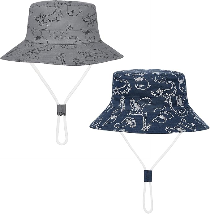 Baby Sun Hat UPF 50+ Sun Protective Toddler Bucket Hat Summer Kids Beach Hats Wide Brim Outdoor Play Hat for Boys Girls