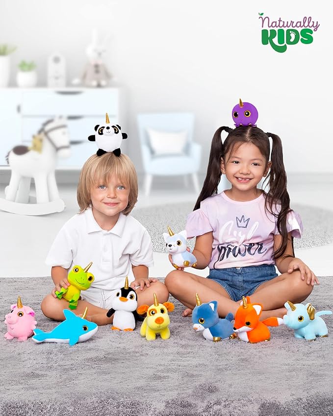 Naturally KIDS Stuffed Animal, Toddler Gifts for Boys, Girls, Plush Unicorn Toys Set 11