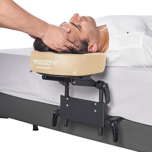 Master Massage Home Massage Kit Professional, Adjustable Headrest & PU Face Cushion for Private Masseuse, Face Down Mattress Top Massage Kit Family Use (Cream)