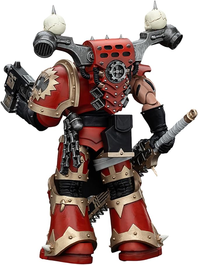 JOYTOY Warhammer 40K 1/18 Action Figures - World Eaters Khorne Berzerker with Eviscerator Chainsword Perfect for Collectors & Decor - Ideal Gift for Birthdays, Christmas, Character Figure - JT00560