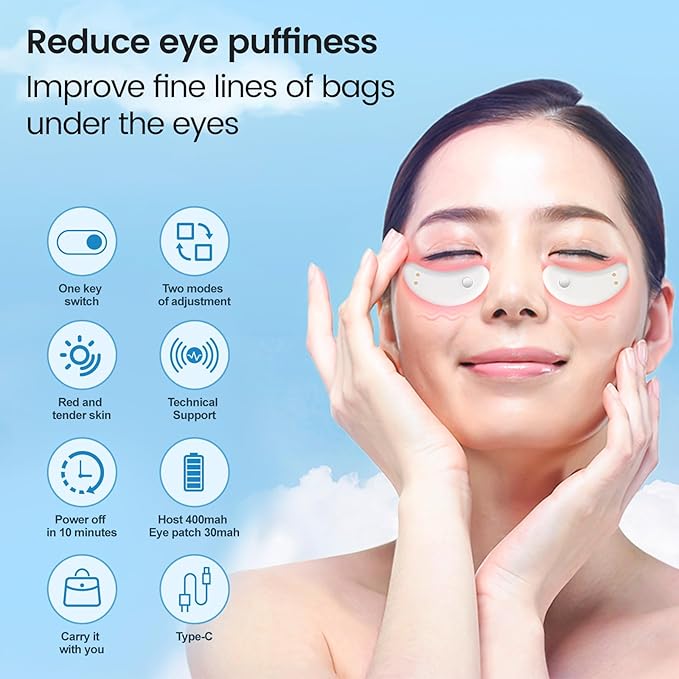 NANSIKE Under eye red light therapy for revitaeyes, eye pods reducing eye bags and dark circles portable under-eye patches