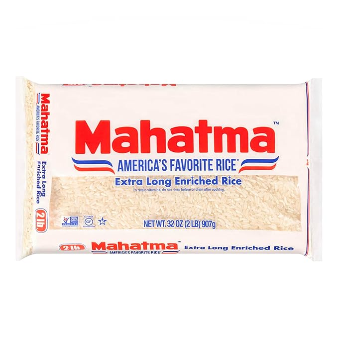 Mahatma Extra-Long-Grain Rice 2-Pound Rice Bag, Gluten-Free and Non-GMO White Rice Bulk Bag | Long-grain white rice for stovetop or microwave, quick and easy to cook, gluten-free, vegan, kosher, non-GMO, bulk bag