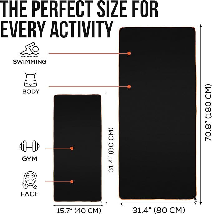 illusion Small Microfiber Gym Towels for Men and Women Active Sports (32" L x 16''W)-Lightweight Quick Dry Gym Towel for Sweat-Workout Towels Ideal for Yoga, Camping, Running, and Outdoor Activities