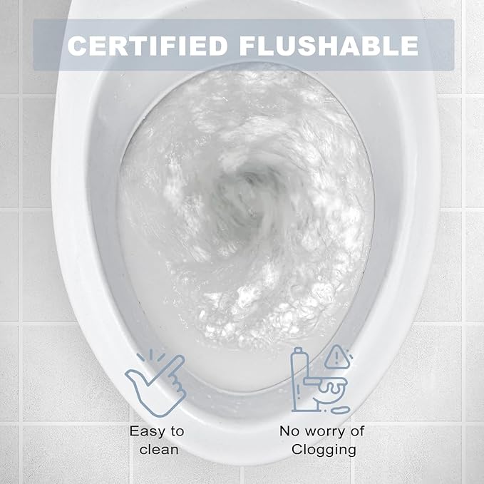50 Flushable Wipes Travel Size Individually Wrapped for Women and Men | Unscented Wet Wipes Travel Size with Aloe Vera,Pure Water,Alcohol Free for Adult,Women,Men,Girl and Homeless(White)