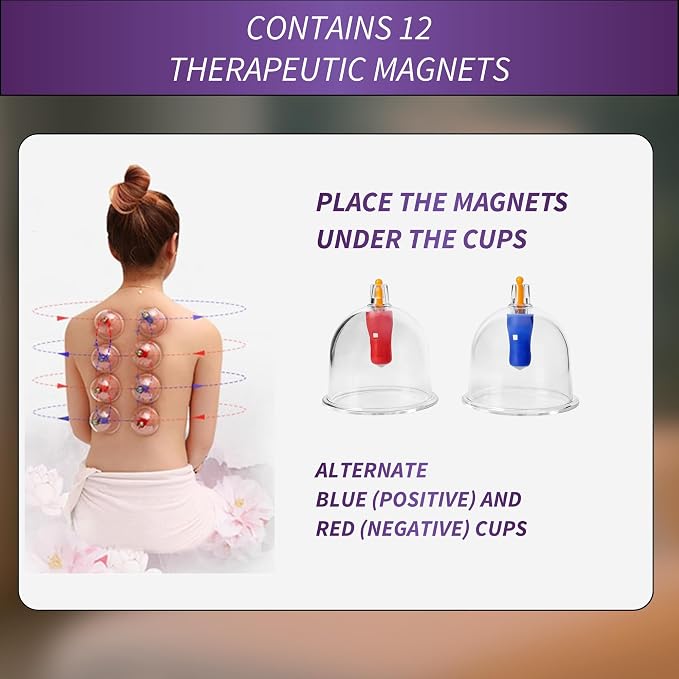 Uplife Cupping Kit for Massage Therapy, 24 Cups Professional Therapy Set with Gua Sha Stone for Muscle Pain Relief & Cellulite Reduction, Vacuum Cupping Set with Manual Pump for Home & Spa