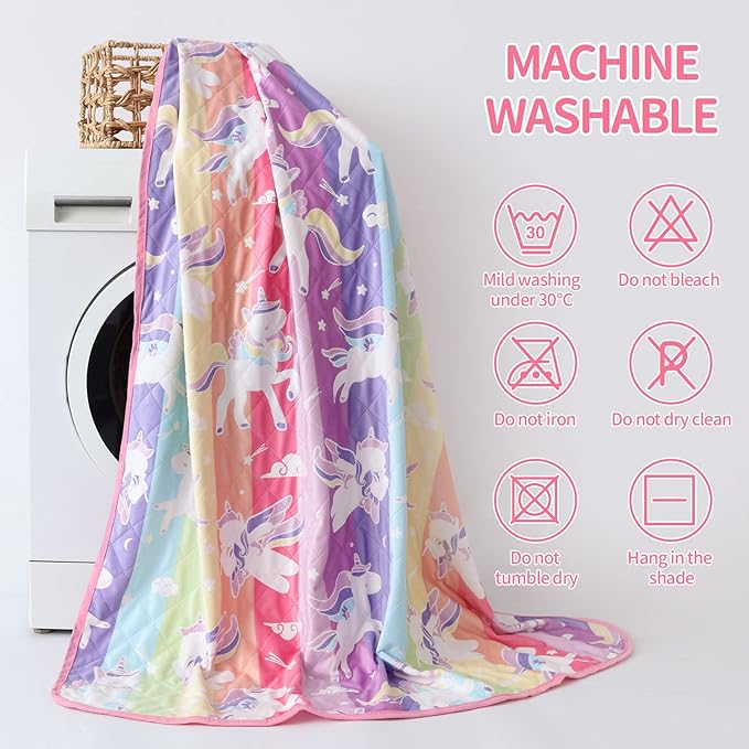 Cooling Blankets for Hot Sleepers,Glow in The Dark Blanket Unicorns Gifts for Girls,Q-Max >0.4 Cool Blanket 1-10 Year Old Girl Gift,Girls Toys Age 6-8,Valentine's Day Birthday Gifts Presents