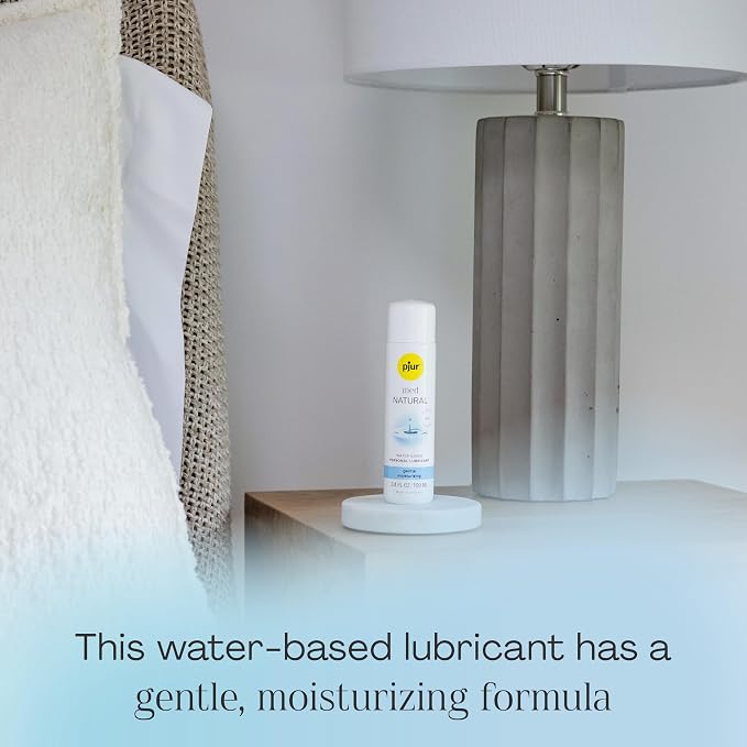 pjur med Natural Water-Based Personal Lubricant, Moisturizing, 3.4 fl oz | Lube With Vegan Ingredients, Easy Wash-Off, Latex Compatible