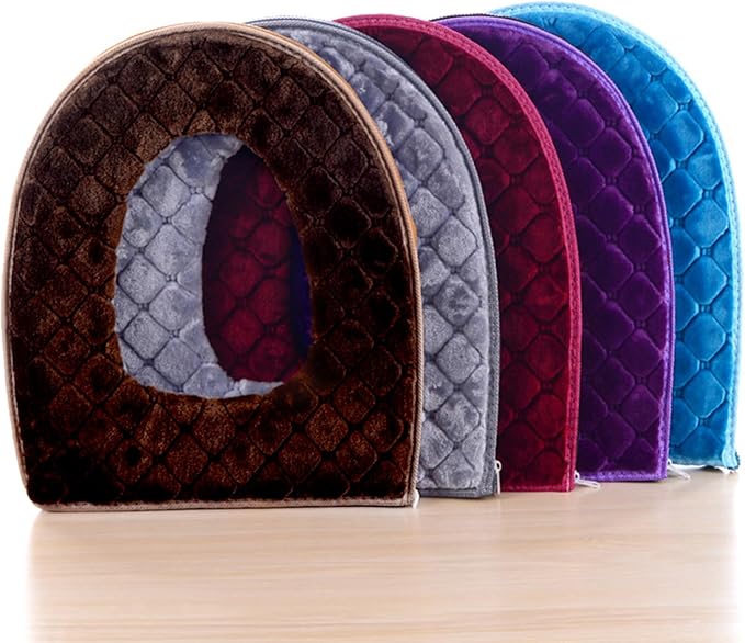 Toilet Seat Cover Pad Toilet Seat Cushion Washable & Comfortable Cover Pads, Fits Most Size Lids Mat U Shaped Covers for Bathroom Pad with Zipper Cushioned Soft Warmer Washable