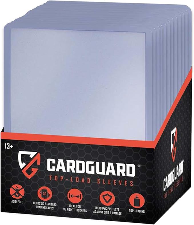 CardGuard 3" x 4" Clear Regular TopLoaders for Cards with Sleeves, 50 Count – Durable & Acid-Free Premium Protection for Pokémon, YuGiOh, MTG, TCG, Game & Sports Cards