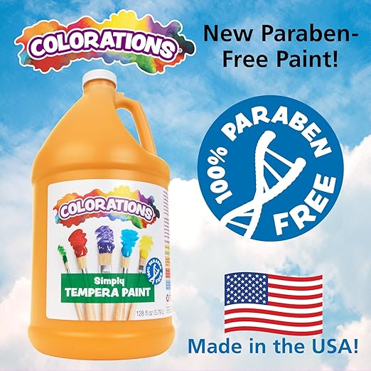 Colorations Paraben-Free Tempera Paint for Kids - 1 Gallon, Vibrant Red, Non-Toxic and Made in the USA, Classroom Must Haves, Bulk Arts and Crafts Supplies
