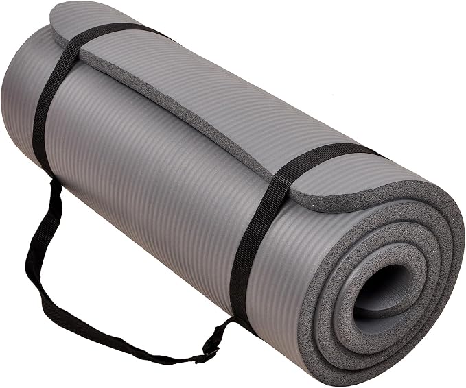 Signature Fitness Extra Thick High-Density Foam Yoga Mat – Multiple Thicknesses (1/2" & 1") / Multiple Colors – Double-Sided Non-Slip Surface – with Carrying Strap for Pilates, Yoga & Home Workouts