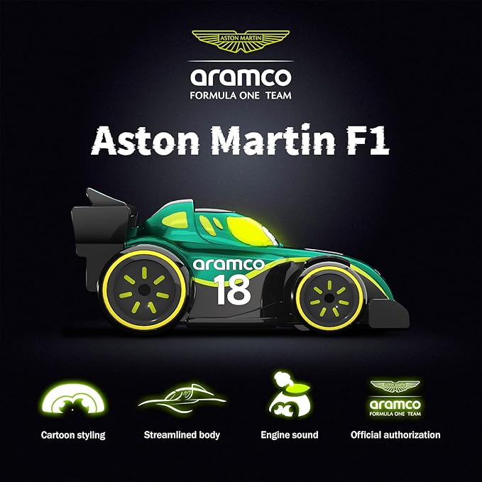 Aston Martin Aramco F1 Remote Control Race Car Toys for Ages 2-4 Formula 1 Collectible for Toddlers Fans Boys and Girls Gift Idea for Birthdays