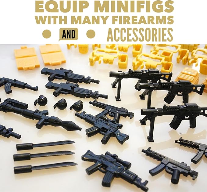 Military Base Army Building Blocks Sets with Guns Weapons Armor Accessories Pack for Soldiers Minifigures Compatible with Lego
