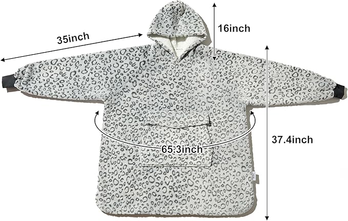 Krifey Wearable Blanket Hoodie, Oversized Sherpa Hooded as Birthday Gifts for Mom Women Girlfriend Men, Cozy Sweatshirt with Giant Pocket