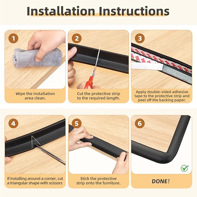 Corner Protector Baby, Baby Proofing Edge Corner Protector, Waterproof Soft Foam Cushion with Adhesive Tape (6.6ft Edge + 4 Corners),Wall Corner Protector for Fireplace, Table, Stair, Cabinet(Brown)
