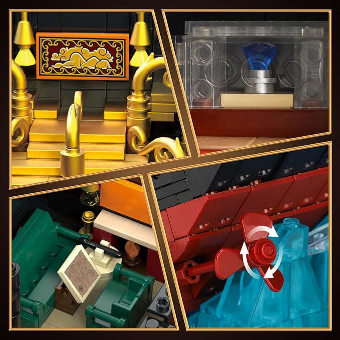 2 in 1 Titanic Building Set, Titanic Big Ship Model Building Kit with Lights Bricks and Glacier, Compatible with Lego for Adults Men, 1928 Pieces STEM Construction Toy for Kids Teens Boys Ages 8-14+