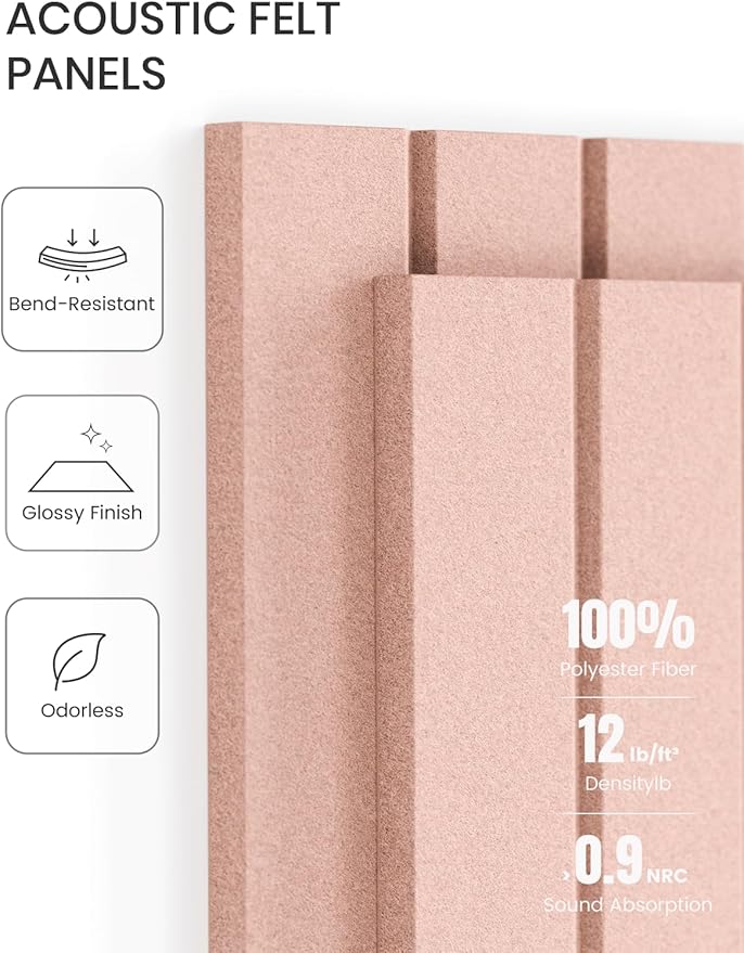 Fluxynara 48" x 36" Large Felt Bulletin Board, Pink | 12 Pack Cork Board Alternative with 60 Safe Adhesive Tabs, Pin Boards for Wall Decor, Home, Office, Classroom,Dorm