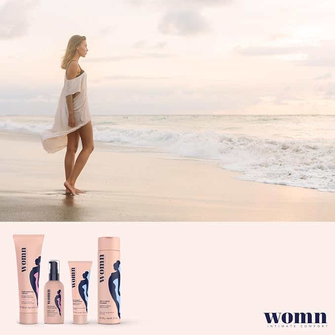 womn Liquid Body Powder for Women, Sweat, Chafing & Odor Relief 1.7 fl oz | Talc-free cream-to-powder formula. Absorbs moisture, helps reduce friction & odor. For groin, underboob & inner thighs.