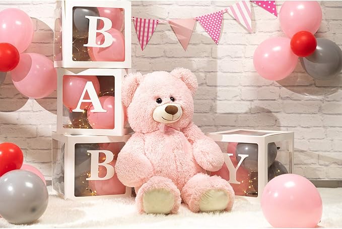 HollyHOME Big Teddy Bear Large Teddy Bear Stuffed Animal Birthday Valentines Day Plush for Kids and Girlfriend 36 inch Pink