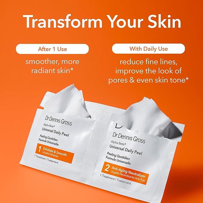 Dr Dennis Gross Alpha Beta Universal Daily Peel: for Uneven Tone or Texture and Fine Lines or Enlarged Pores, (5 Treatments)