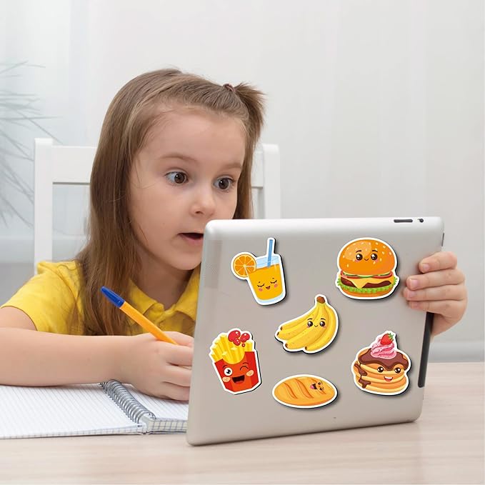 Large Size Cute Fridge Magnets for Toddlers, Preschool Spelling Learning Education Refrigerador Magnetic Toy (Foods 48pcs)