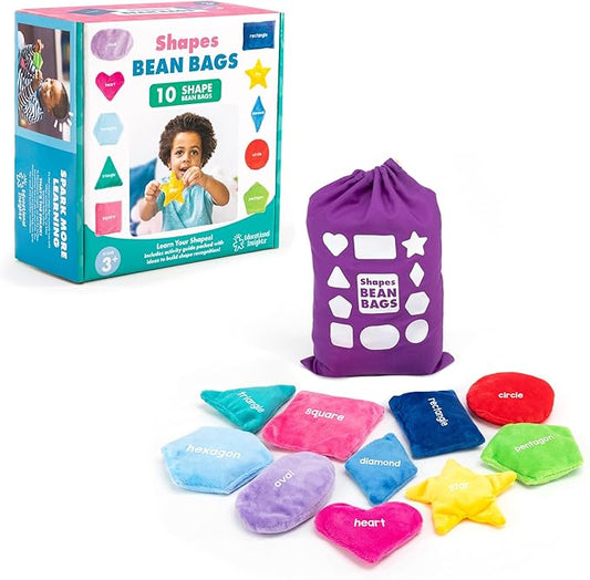 Educational Insights Shapes Bean Bags - Toddler Learning Toys, Learn Shapes and Colors, Shape Sorting Toys for Toddlers, Preschool Classroom Must Haves, Tactile Manipulatives for Kids Ages 3+