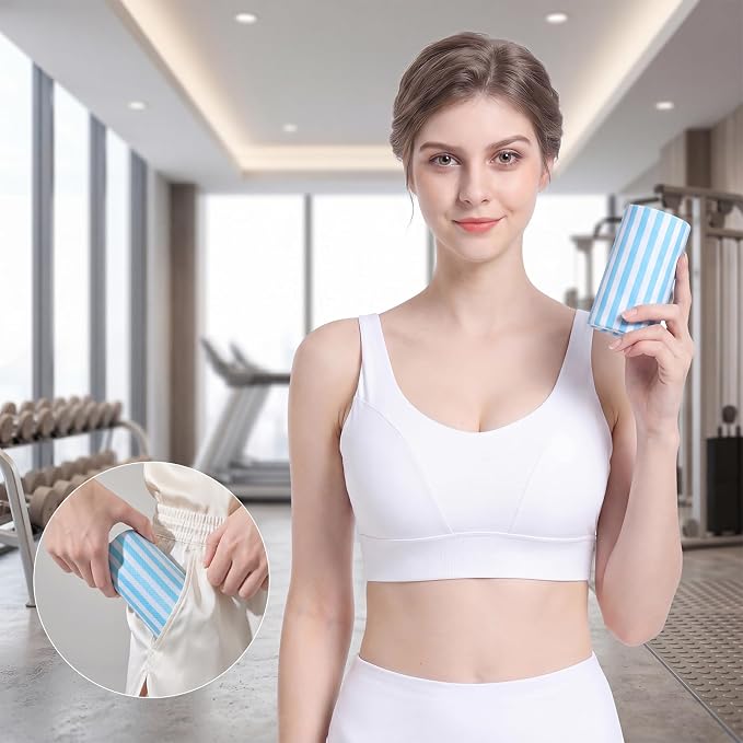 RDEKISS 4 Pack Cooling Towels for Hot Weather (40"x12"), Ice Cool Neck Towel, Soft Breathable Microfiber for Gym, Sport, Running, Yoga, Workout - Blue