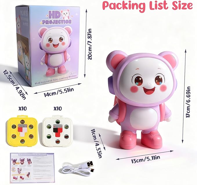 Story Projector for Kids – Bedtime Storytelling Projector with Clear Images & Adjustable Sound,Durable Early Learning Storybook Toy, Soft Night Light, Birthday Gifts for Boys & Girls Ages 2–6
