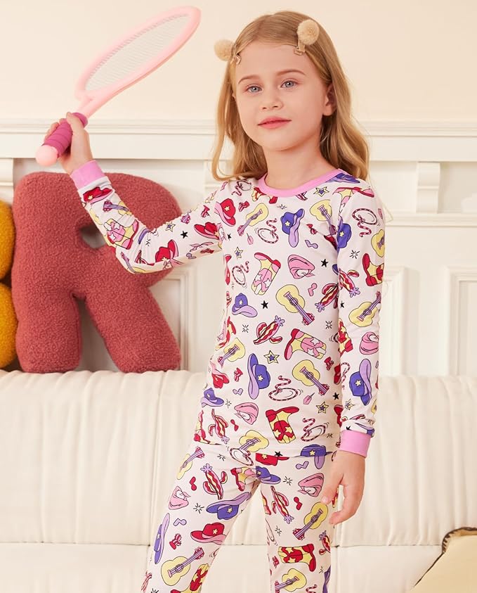 Bamboo Viscose Toddler Girls Kids Pajamas Unicorn Mermaid Pjs Long Sleeve Snug fit 12M-8Y 2pcs Soft Jammies