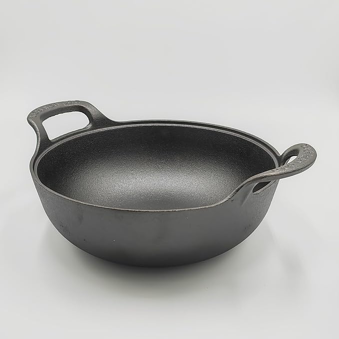 9 inch Cast Iron Wok with Handles, Grilling Pan, Use in the Oven, on the Stove, or on the Grill (9 inch)