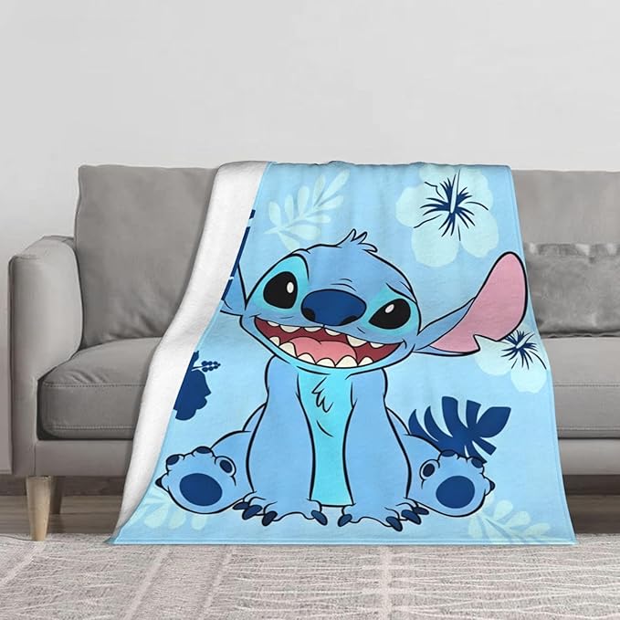 Cute Throw Blanket, Cartoon Printing Blanket, 50x 60 Inches Soft Cozy Flannel Fleece Blanket for Bed Couch Sofa Travel