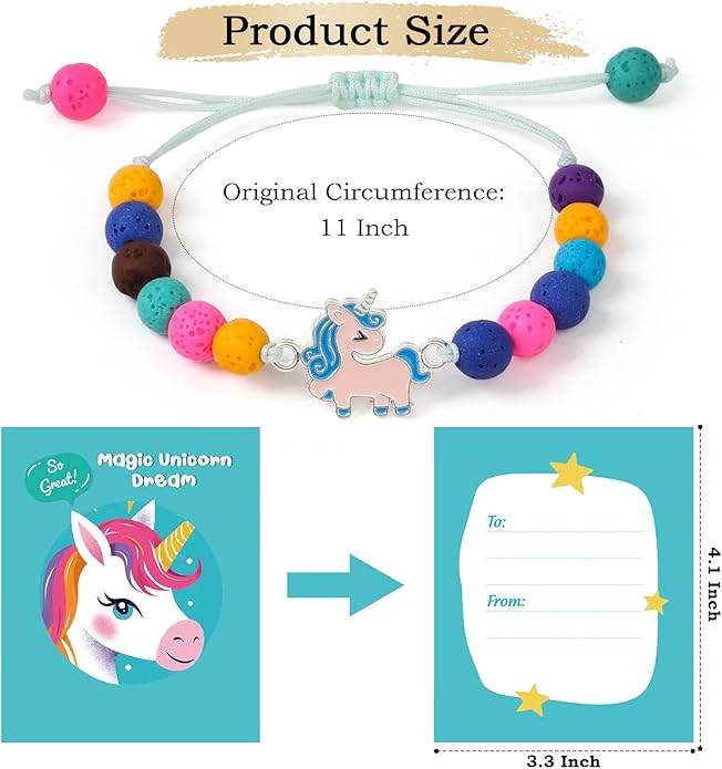 12 Pcs Cute Unicorn Bracelets for Girls, Kids Friendship Jewelry, Dress Up Toddler Pretend Play Jewelry, Girl Party Favors, Kindergarten Graduation Student Gifts for Ages 3+