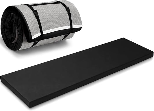 Lyrow 2 Inch 72"x24" Thick Foldable Yoga Mat with Carry Strap, Non-slip Portable Foam Gym Mat for Yoga, Pilates and Stretching