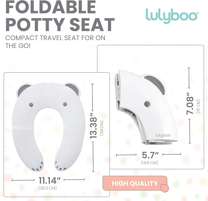 Lulyboo Non-Slip Folding Travel Potty Seat for Toddlers & Kids - Compact, Safe, Easy to Clean, Fits Most Toilets, Comfortable Design, Includes Carry Bag, Ideal for Potty Training & On-the-Go Parents