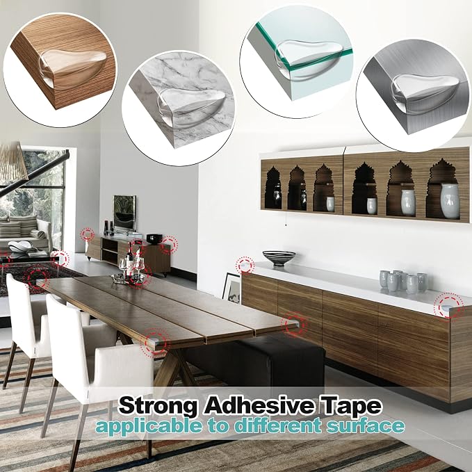 8 Pack Corner Guards Clear Corner Protectors for Furniture Baby Proof Corner & Edges Cover Bumper Stop Child Head Injuries Tables, Furniture & Sharp Corners