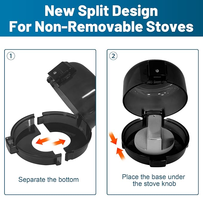 Childproof Stove Knob Safety Covers, Oven Knob Covers for Child Safety 5 Pack, Black Stove Knob Covers & Gas Stove Locks,Heat-Resistant Adhesive,Double-Key Baby Proof Covers for Gas/Electric Burner ﻿