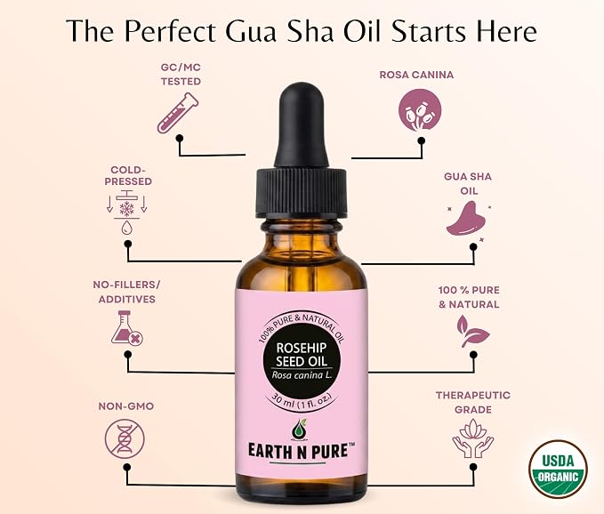Earth N Pure Rosehip Seed Oil | 100% Pure Natural Cold Pressed Carrier Oil | Premium Quality for Face, Hair, Skin, Nails, Body Massage & DIY Beauty Care | Hexane Free | 30ml