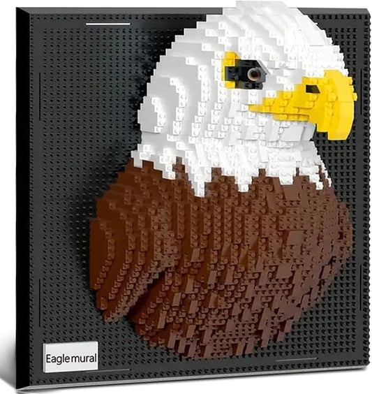 Eagle Bird Animal 3D Wall Art Micro Mini Building Blocks Set for Adults, Unique Home Wall Decor or Table Display, No Compatible with Lego, Ideal Birthday Toy for Kids Teens (1924 PCS)