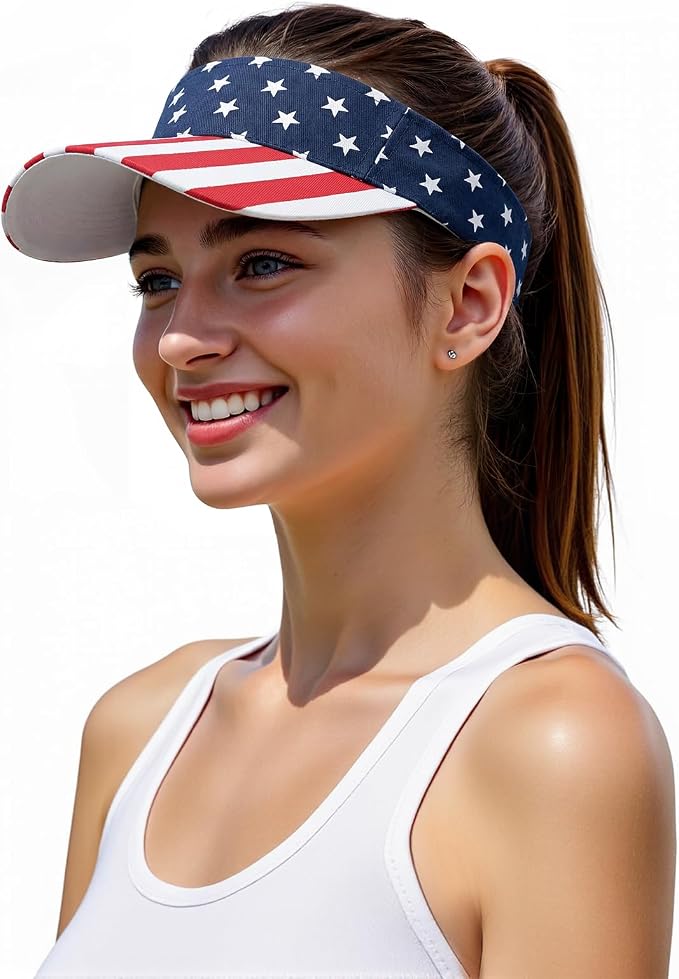 American Trends Sun Visor Hat for Women, Lightweight Quick-Dry Sport Visor | Adjustable fit, Ideal for Golf Tennis & Outdoor Sports, Sweat-Wicking Fabric, Ponytail-Friendly, Wide Brim for Sun Protection