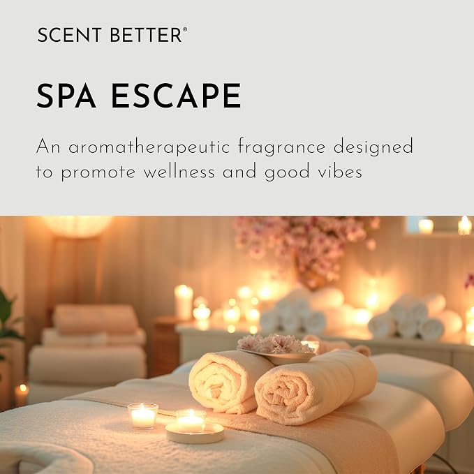 Scent Better Spa Escape Aroma Essential Oil Blend: an Aromatherapy Blend of Green Tea, Mandarin, and Cucumber for Ultrasonic Diffusers & Nebulizers (2 Fl Oz, 60 mL)