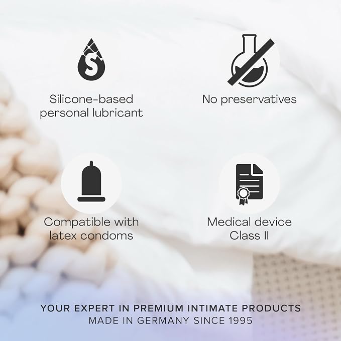 pjur med Premium Silicone-Based Lubricant, 3.4 fl oz | For Dry & Sensitive Mucous Membranes, No Preservatives, Extra Long-Lasting, Non-Pore Blocking, Condom Compatible