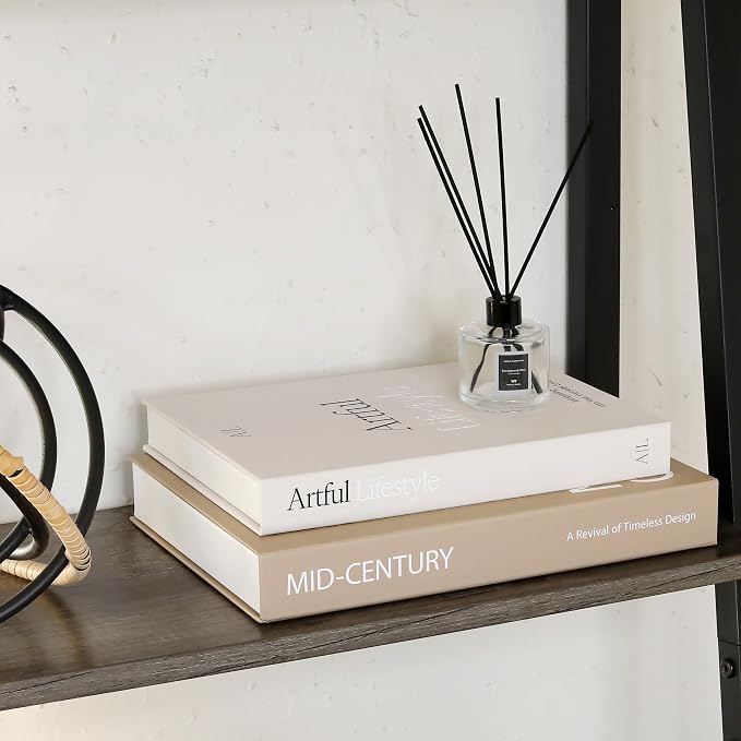 Aesthetic Decorative Books Set of 2 - Stylish Boxes for Coffee Table Decor | Stylish Modern Home Decoration for Your Bookshelf or Mantel, Faux/fake Books Doubles as Photo Storage or Keepsake Box