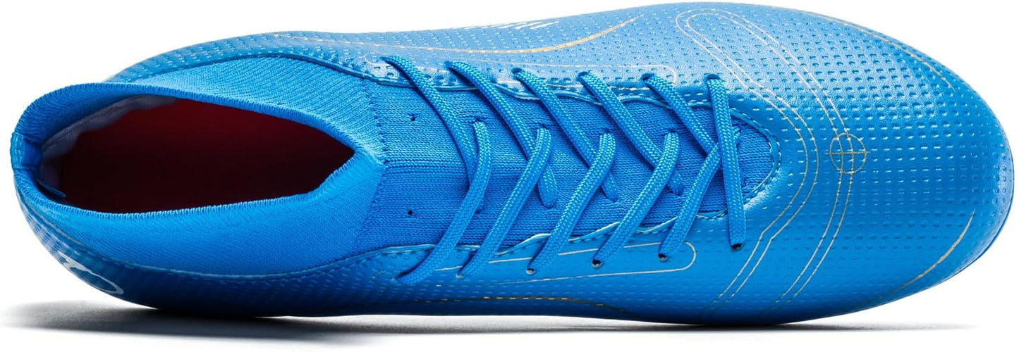 Kids Soccer Cleats Boys Girl Football Cleats Youth Turf Soccer Cleats High Top Athletic Outdoor Trainning Football Shoes for Little/Big Kid