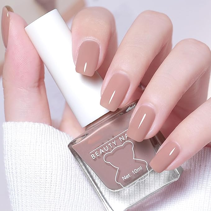 NovaCharm Nude Nail Polish - French Nude Nail Polish - Air Dry Quick Dry Long-Lasting Nail Varnish - Chip Resistant Nail Lacquer Easy Apply - Fingernail Polish Nail Art Polish for Women Manicure DIY