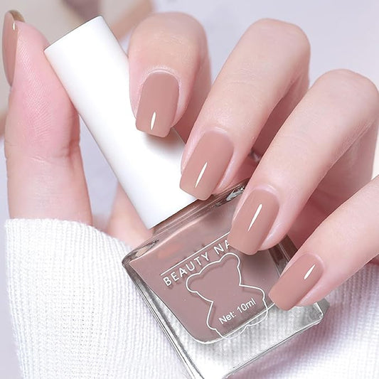 NovaCharm Nude Nail Polish - French Nude Nail Polish - Air Dry Quick Dry Long-Lasting Nail Varnish - Chip Resistant Nail Lacquer Easy Apply - Fingernail Polish Nail Art Polish for Women Manicure DIY