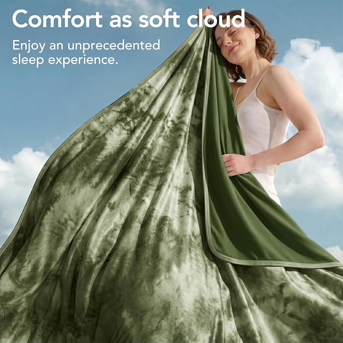 Cooling Blanket Queen Size 80"x88" for Hot Sleepers | Cold Summer Soft Blanket for Bed Couch and Travel Absorbs Heat Q-Max>0.35 Cool Lightweight Throw for Night Sweats Menopause