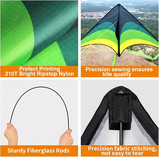Kites for Kids and Adults, Easy to Fly for Beach, Single Line Kite Set for Beginners