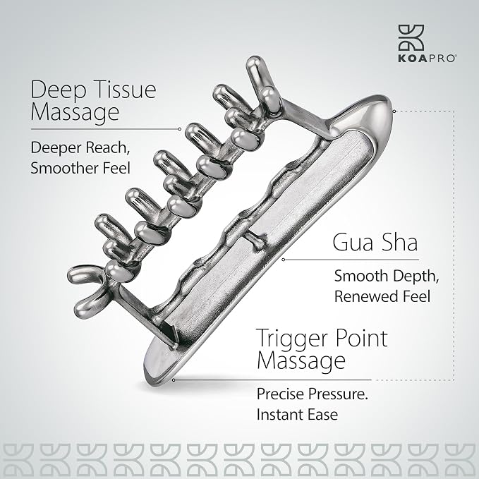 KOA KOAPRO Face Facia Blaster - Stainless Steel Gua Sha Facial Tools for Gentle Face Massage Neck and Shoulders, Hand held Massager Hand and Feet Fascia Massager Fascia Tool