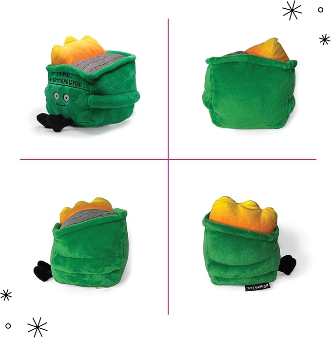 Dumpster on Fire Plushie - I'm Fine, Everything is Fine! Dumpster Fire Plush, Emotional Support Plushie, Funny Plush Toy for Gifting
